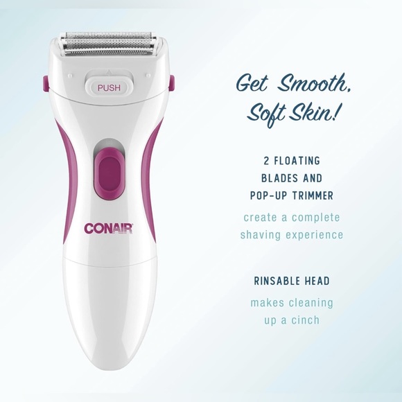 Conair Twin Foil Cordless Shaver, New, Pink, Wet/Dry - Picture 3 of 3